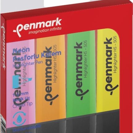 Penmark Fosforlu Kalem 4 Lü Karışık Renk Neon Hs 505 4N
