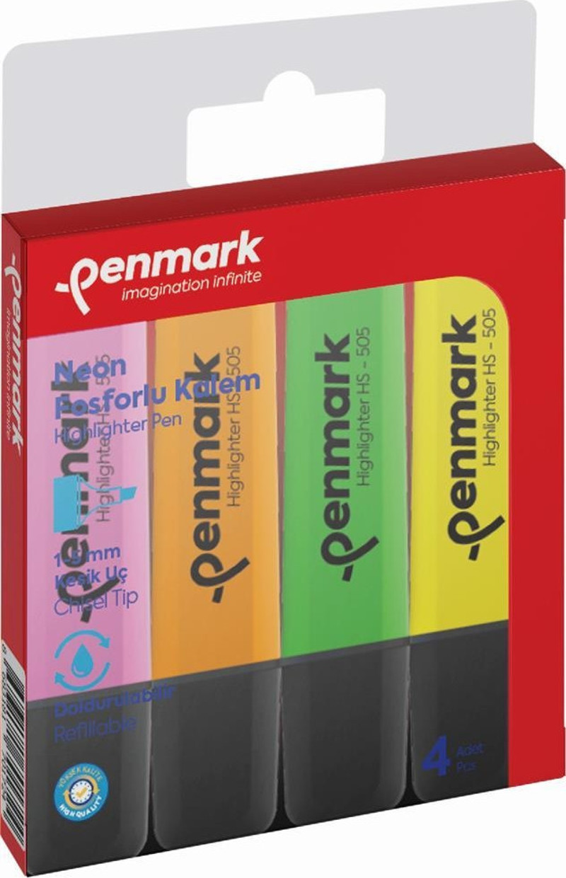 penmark-fosforlu-kalem-4-lu-karisik-renk-neon-hs-505-4n-66c7b949ec206.jpg Penmark Fosforlu Kalem 4 Lü Karışık Renk Neon Hs 505 4N - Görsel 1