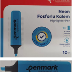 Penmark Fosforlu Kalem Neon Mavi Cam Göbeği Renk (10 Adet)