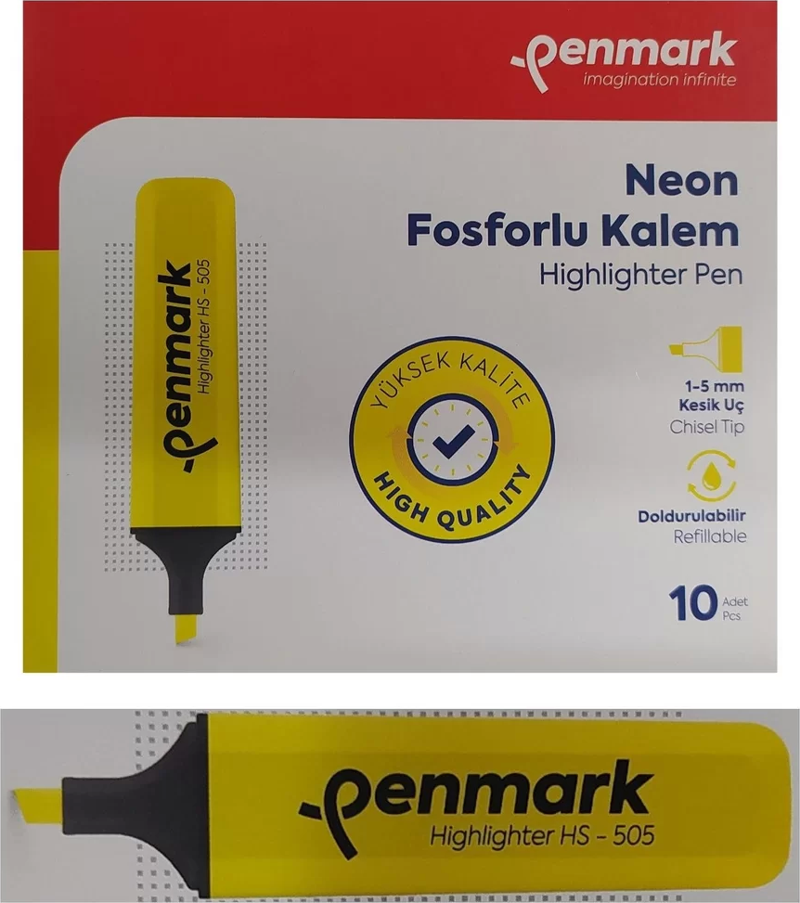 penmark-fosforlu-kalem-neon-sari-renk-10-adet-67583a47d6d27.png Penmark Fosforlu Kalem Neon Sarı Renk (10 Adet) - Görsel 1