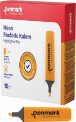 Penmark Neon Fosforlu İşaretleme Kalemi Turuncu Fosforlu Kalem (10 Lu Paket) - Görsel 2