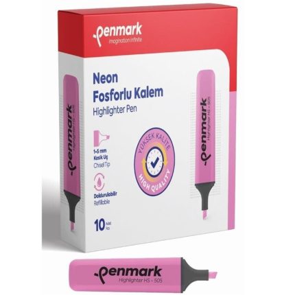 Penmark Neon Fosforlu Kalem Pembe 10 Lu