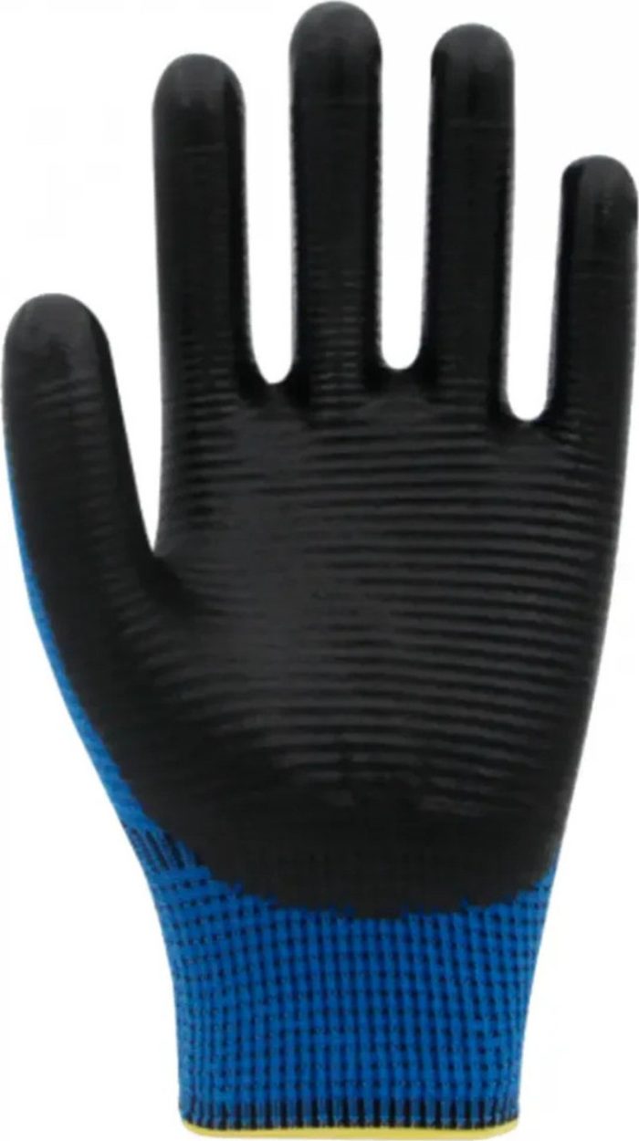 Beybi Pn5 Zebra Polyester Örme Nitril Eldiven Mavi - 5 Çift - Görsel 2