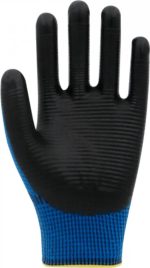 Beybi PN5 Zebra Polyester Örme Nitril Eldiven Mavi - 5 Çift - Görsel 2