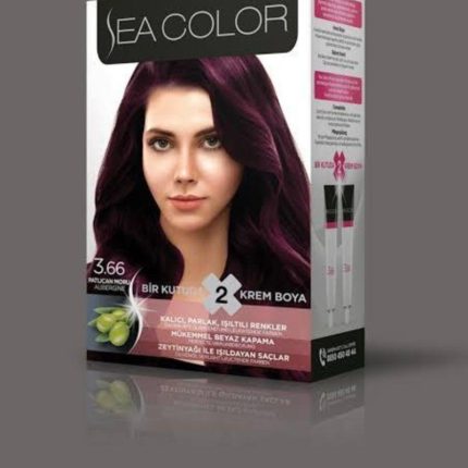 Sea Color Patlıcan Moru 3.66 Saç Boyası Iki Tüp Saç Boyası