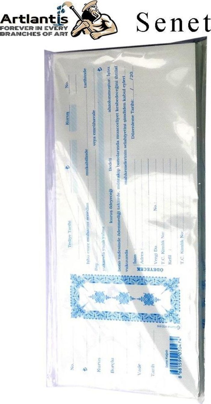 Senet Koçanı 200 lü 1 Paket Senet Bono Borç Alacak Senedi Poşetli 12x25 cm - Görsel 2