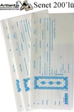 Senet Koçanı 200 lü 1 Paket Senet Bono Borç Alacak Senedi Poşetli 12x25 cm