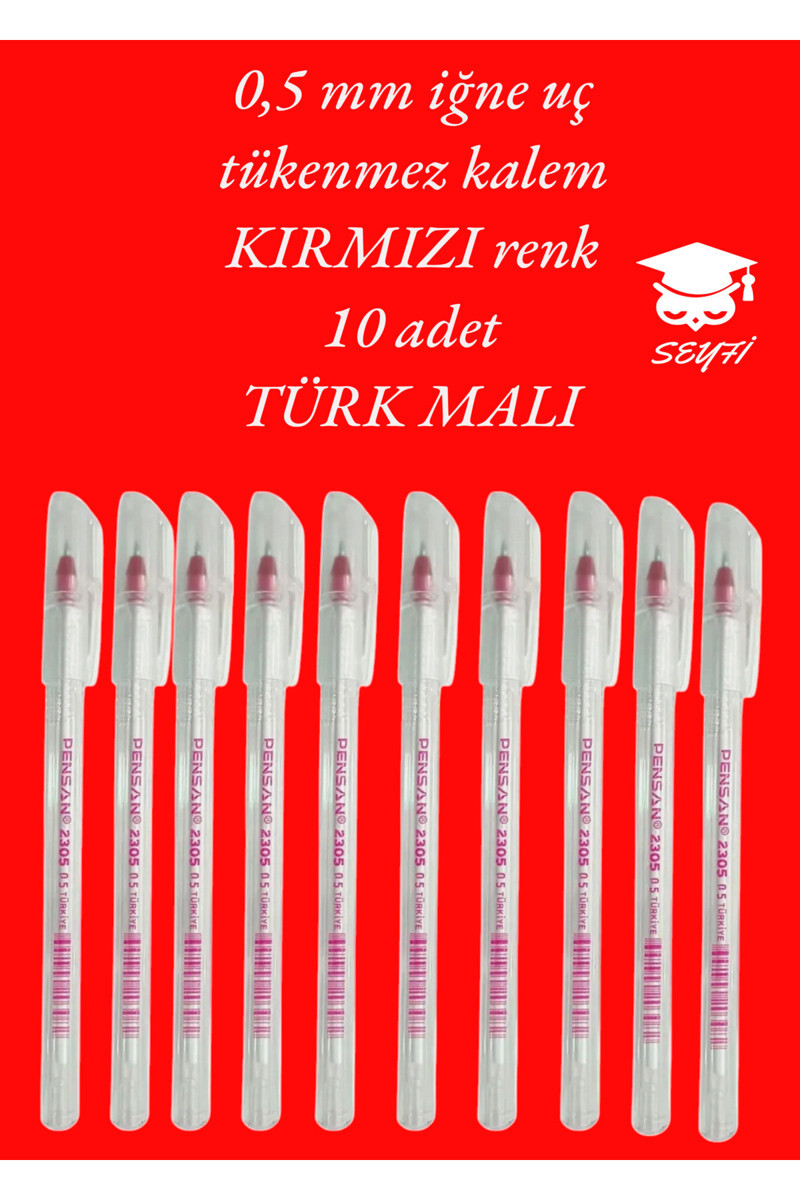 seyfikirtasiye-05-mm-igne-uc-kirmizi-tukenmez-kalem-10-adet-yeni-seri-yeni-uretim-turk-mali-pensan-2305-kirmizi-6a01aebea516c.jpg Seyfikirtasiye 0.5 Mm Iğne Uç Kırmızı Tükenmez Kalem 10 Adet Yeni Seri Yeni Üretim Türk Malı Pensan 2305 Kırmızı - Görsel 1