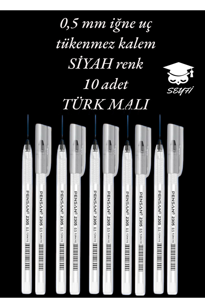 seyfikirtasiye-05-mm-igne-uc-siyah-tukenmez-kalem-10-adet-yeni-seri-yeni-uretim-turk-mali-pensan-2305-siyah-6a01aebfcae26.jpg Seyfikirtasiye 0.5 Mm Iğne Uç Siyah Tükenmez Kalem 10 Adet Yeni Seri Yeni Üretim Türk Malı Pensan 2305 Siyah - Görsel 1