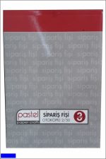 Pastel Sipariş Fişi 14x20 Cm Boyutlarında A5 2/50 Otokopili 3 Nüsha (1 Asıl 2 Suret) (6'lı Paket) 6 Adet