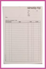 Pastel Sipariş Fişi 14x20 Cm Boyutlarında A5 Otokopili 2 Nüsha 50 Asıl 50 Suret 2/50 (6'lı Paket) 6 Adet - Görsel 2