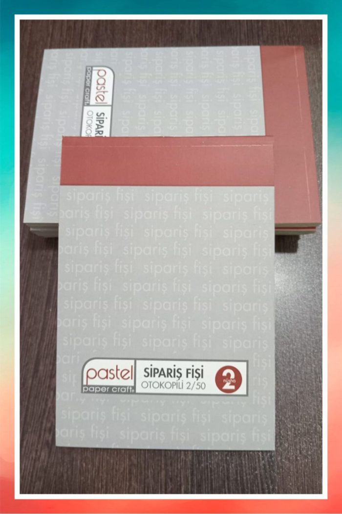 Pastel Sipariş Fişi 2/50 (A5) Ölçüsü: 14x20 Cm, Otokopili 1 Asıl 1 Suret 2 Nüsha (6 DÜZİNE) 72 Adet - Görsel 4