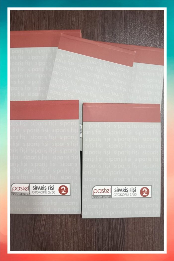 Pastel Sipariş Fişi 2/50 (A5) Ölçüsü: 14x20 Cm, Otokopili 1 Asıl 1 Suret 2 Nüsha (6 DÜZİNE) 72 Adet - Görsel 5