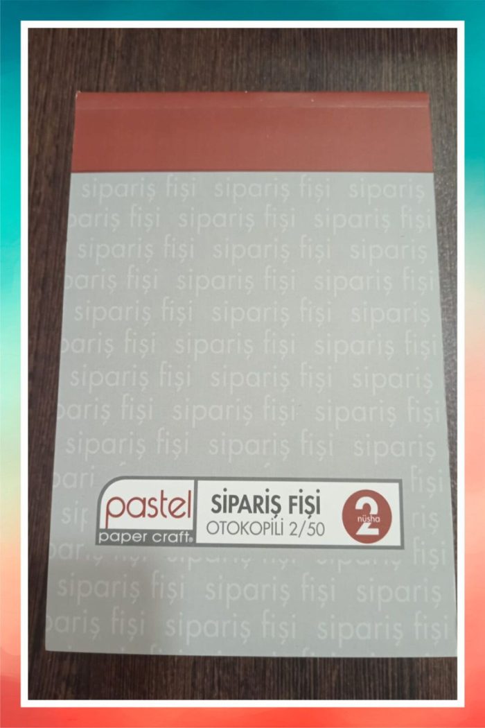 Pastel Sipariş Fişi 2/50 (A5) Ölçüsü: 14x20 Cm, Otokopili 1 Asıl 1 Suret 2 Nüsha (6 DÜZİNE) 72 Adet - Görsel 7