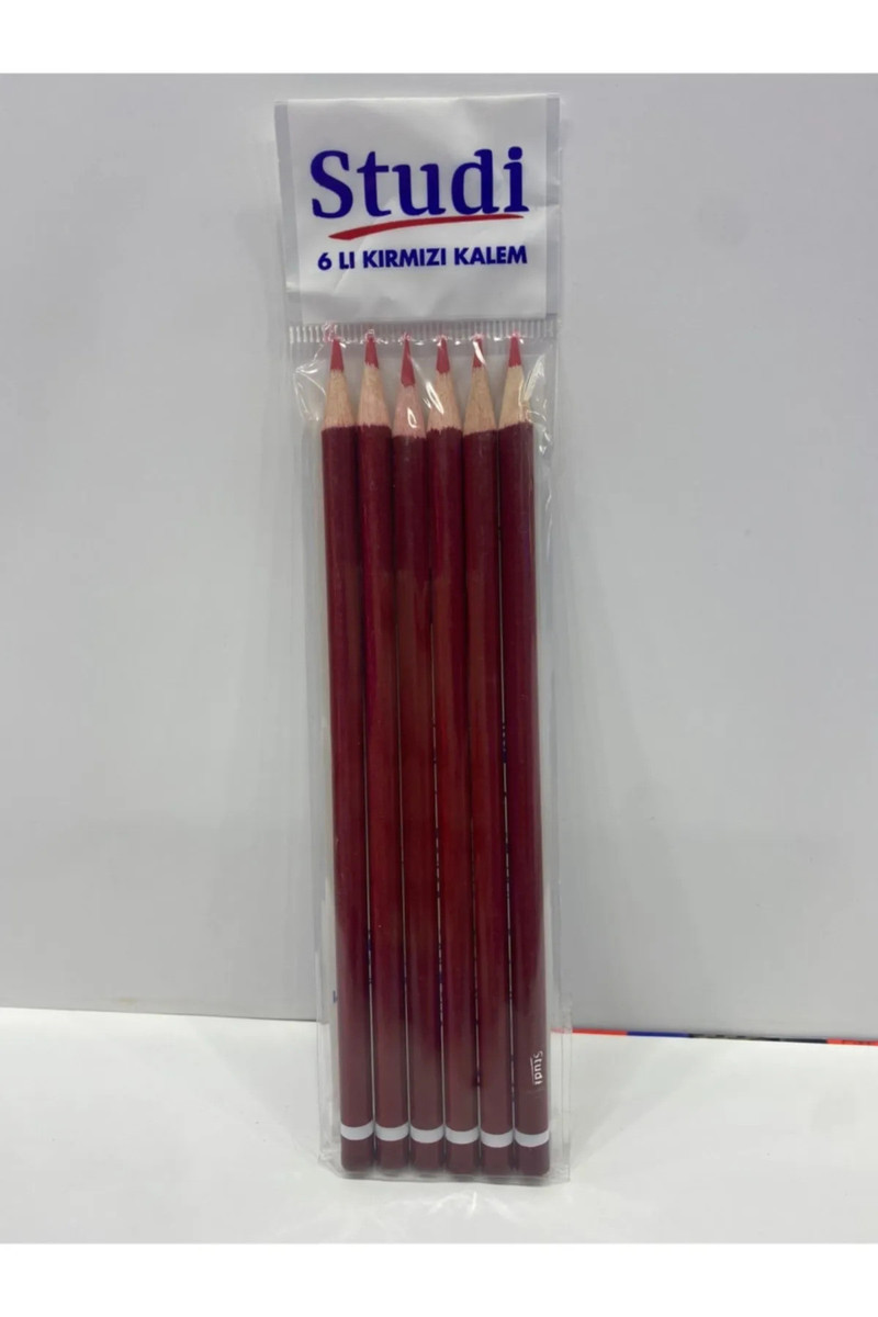 studi-6li-kirmizi-kursun-kalem-69e796271b16a.jpg Studi 6'lı Kırmızı Kurşun Kalem - Görsel 1